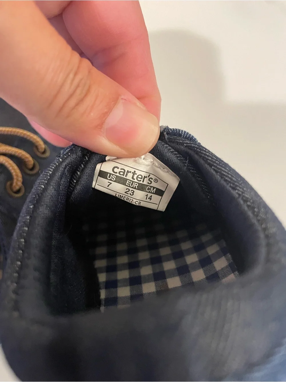Carter's Navy Toddler Size 7 Canvas Sneakers